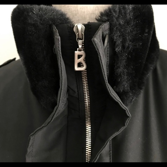 BOGNER Women’s Black Ski Jacket Sz 12, removable faux fur collar and belt - Picture 3 of 8